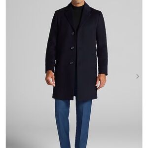 Jos.A.Bank. Men's Classic Black Coat,  Wool Blend, size 46R